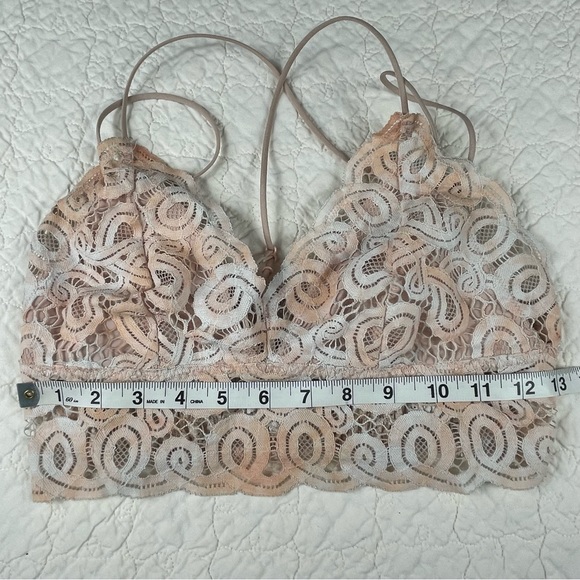 💖5/$25 PINK Victoria Secret Lace Longline Bralette Peach Adjustable Strap M - Picture 10 of 10
